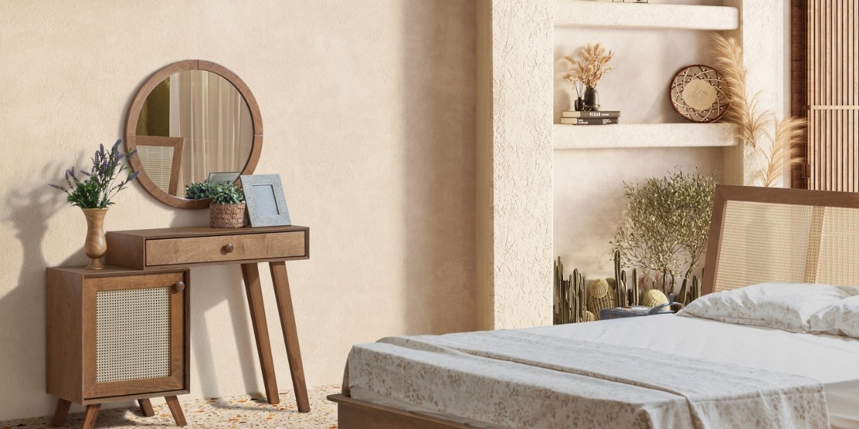 Valeria Ceviz Yatak Odası Takımı Teşhirden